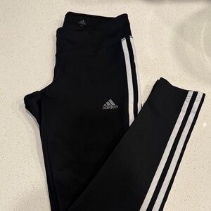 Adidas Women’s Black and White Striped Leggings
